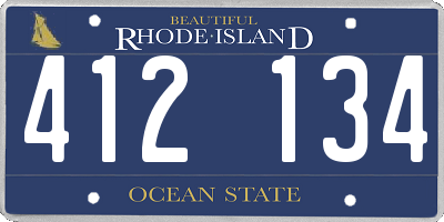 RI license plate 412134