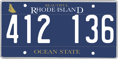RI license plate 412136