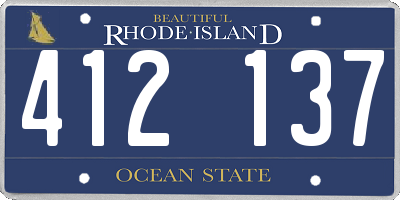 RI license plate 412137