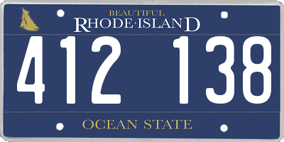 RI license plate 412138