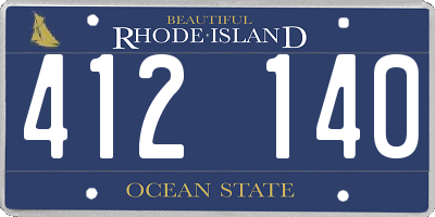RI license plate 412140
