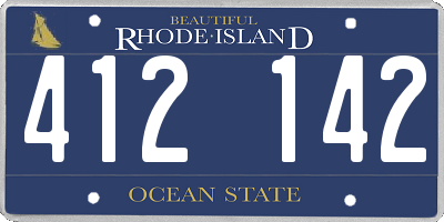 RI license plate 412142