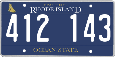 RI license plate 412143