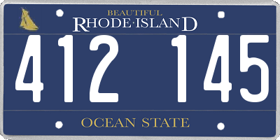 RI license plate 412145
