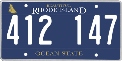 RI license plate 412147