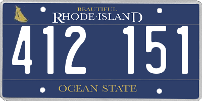 RI license plate 412151