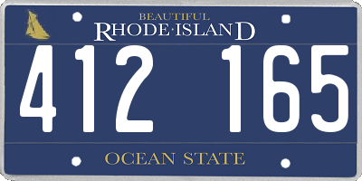 RI license plate 412165
