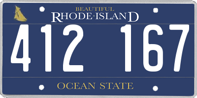 RI license plate 412167