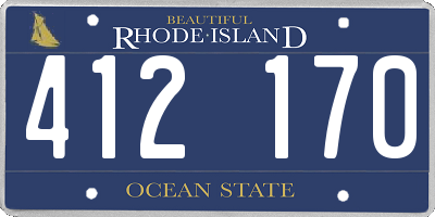 RI license plate 412170