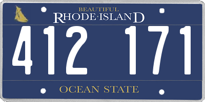 RI license plate 412171