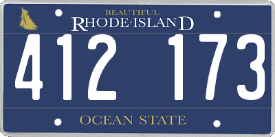 RI license plate 412173