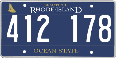 RI license plate 412178