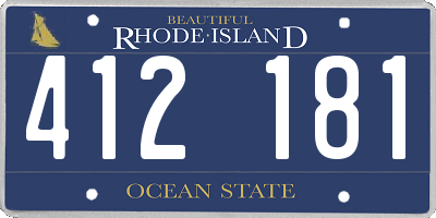 RI license plate 412181