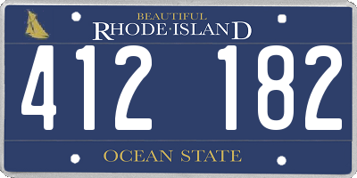 RI license plate 412182
