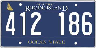 RI license plate 412186