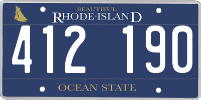 RI license plate 412190