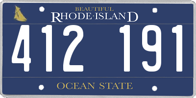 RI license plate 412191