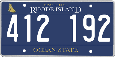 RI license plate 412192