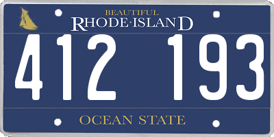 RI license plate 412193