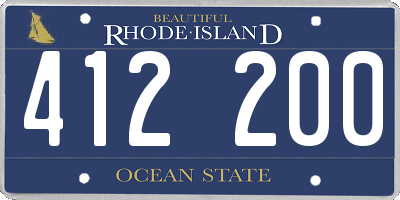 RI license plate 412200