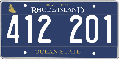 RI license plate 412201
