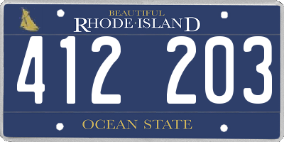 RI license plate 412203