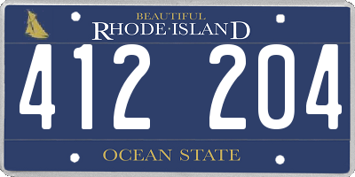 RI license plate 412204