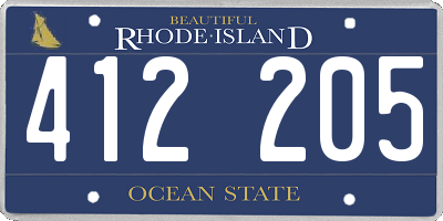 RI license plate 412205