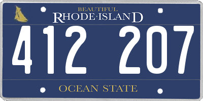 RI license plate 412207
