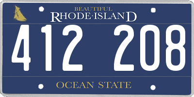 RI license plate 412208