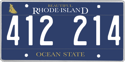 RI license plate 412214