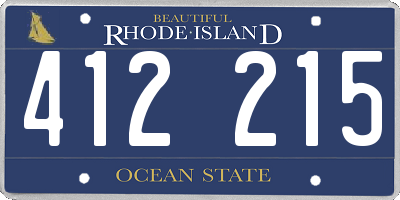 RI license plate 412215