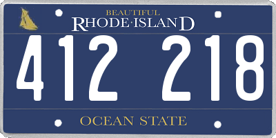 RI license plate 412218