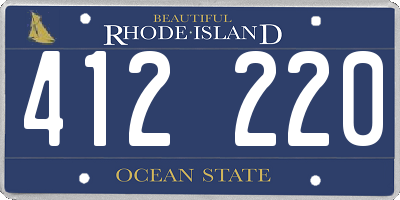 RI license plate 412220