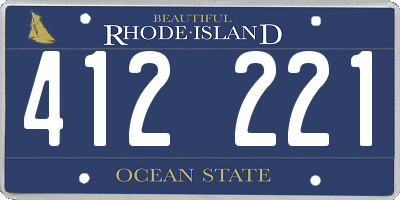 RI license plate 412221