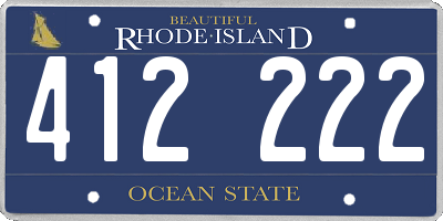 RI license plate 412222