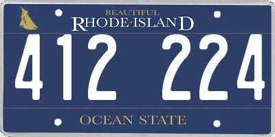 RI license plate 412224