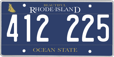 RI license plate 412225
