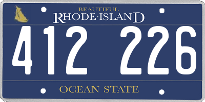 RI license plate 412226