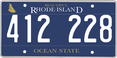 RI license plate 412228