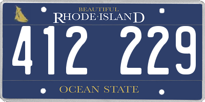 RI license plate 412229