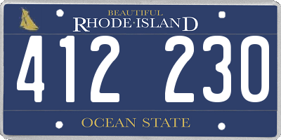 RI license plate 412230