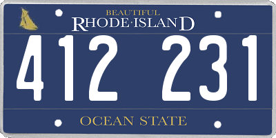 RI license plate 412231