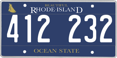 RI license plate 412232