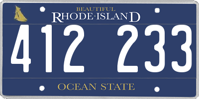 RI license plate 412233