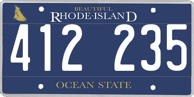 RI license plate 412235