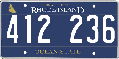 RI license plate 412236