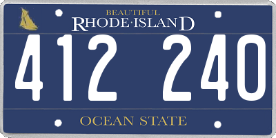 RI license plate 412240