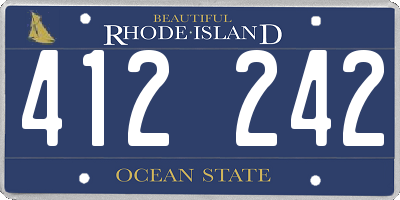 RI license plate 412242