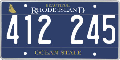 RI license plate 412245